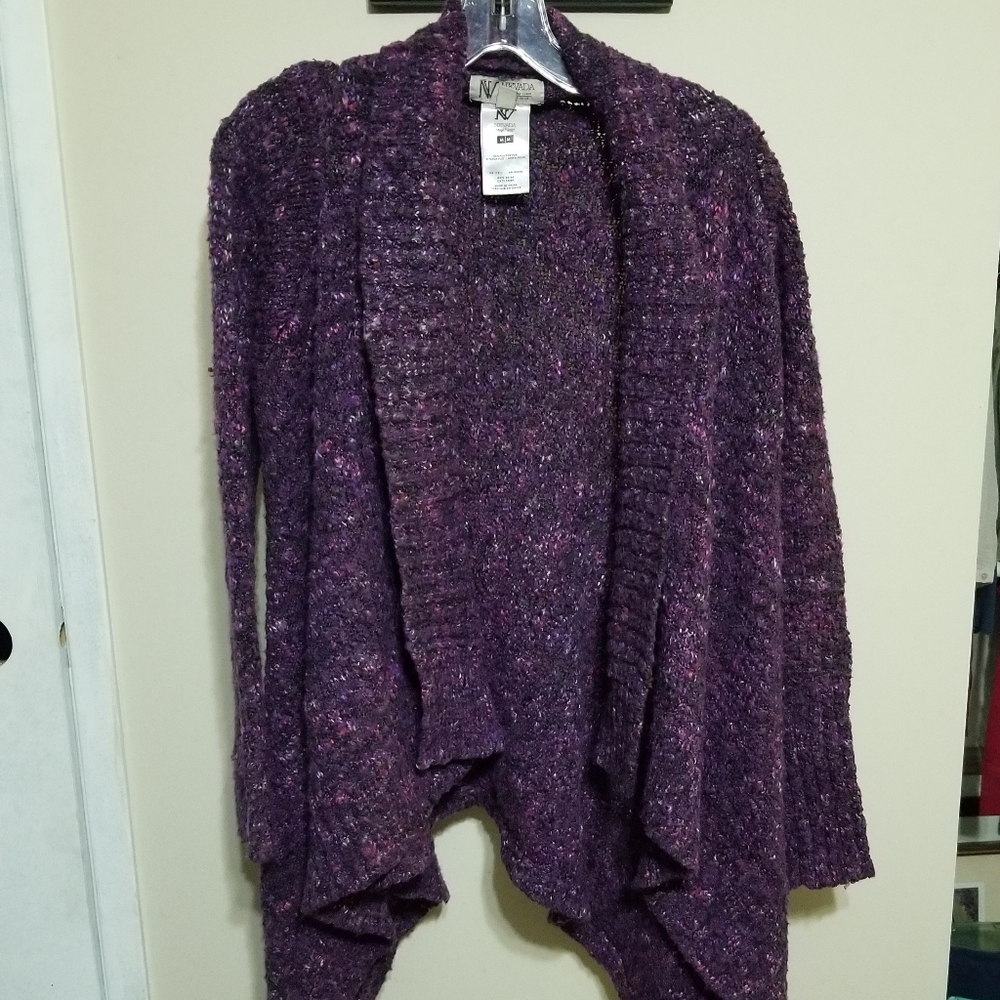 Nevada Sweater Chunky Cardigan Purple Medium Cozy Leisure Casual
